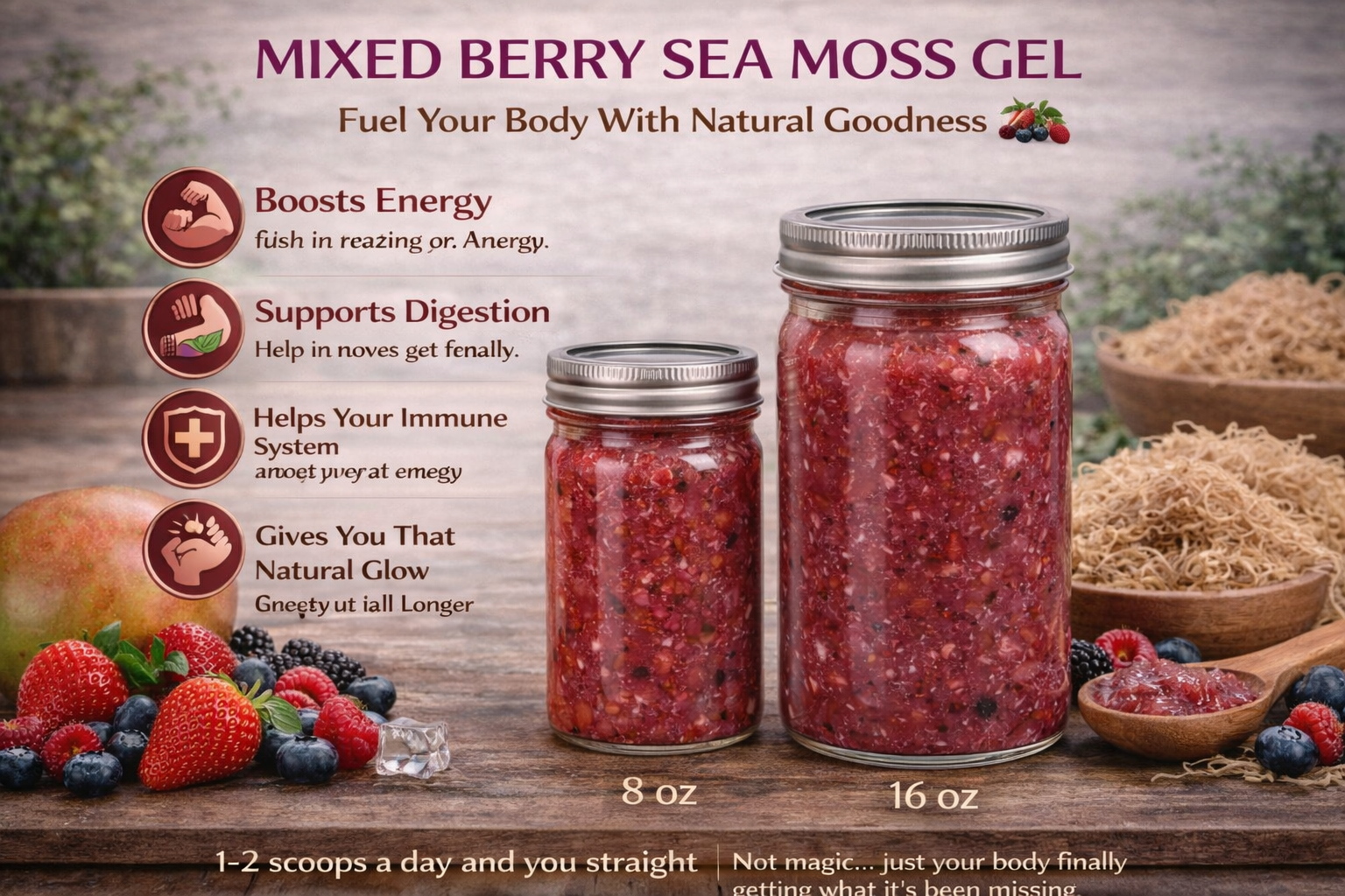 Mixed Berry Sea Moss Gel
